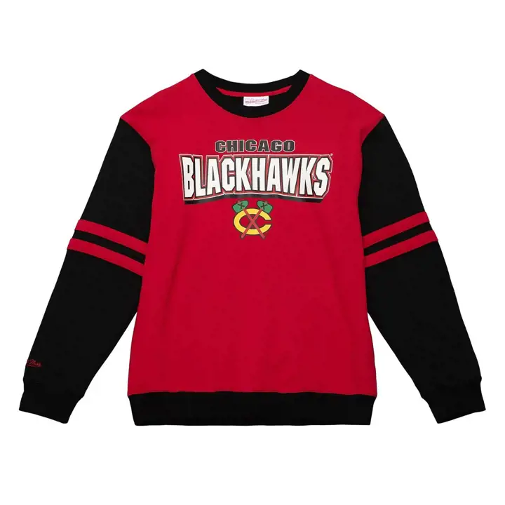 Chicago Blackhawks LNH M&N All Over Crew rouge/noir