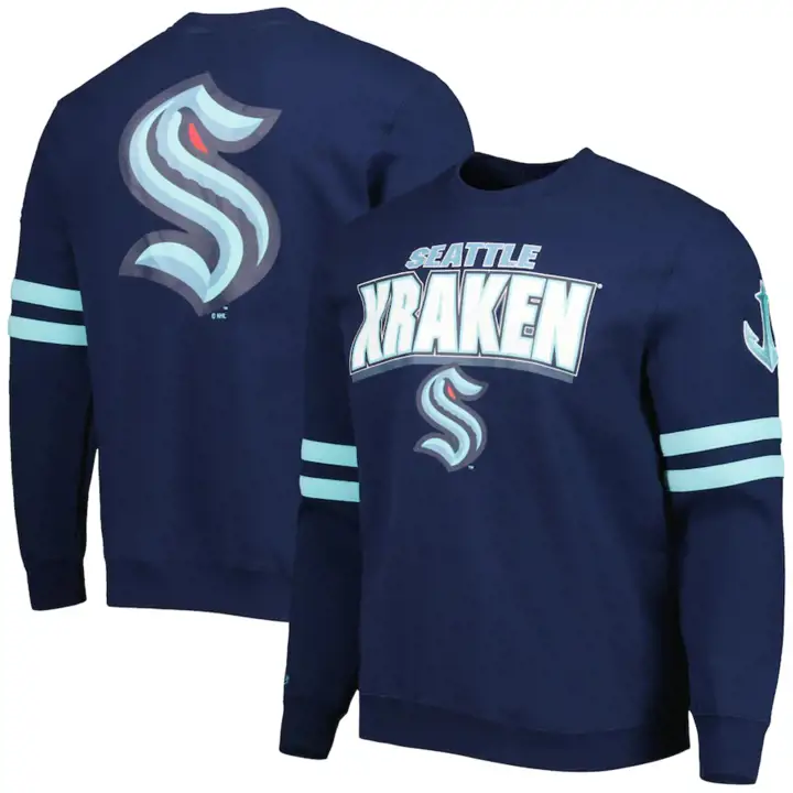 Seattle Kraken LNH M&N All Over Crew marine/turquoise