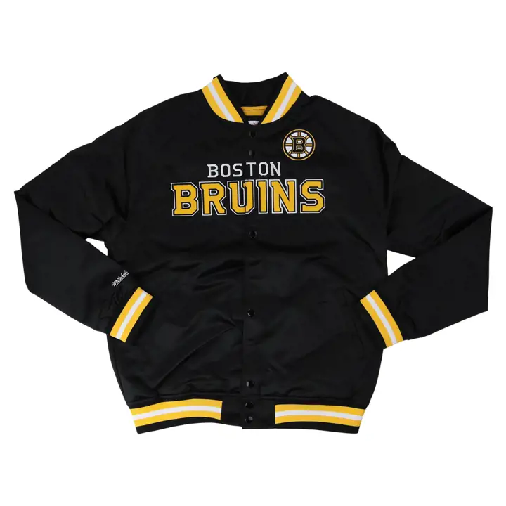 Veste légère en satin noire Boston Bruins NHL M&N