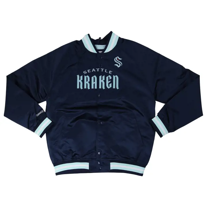 Seattle Kraken NHL M&N Blouson léger en satin marine