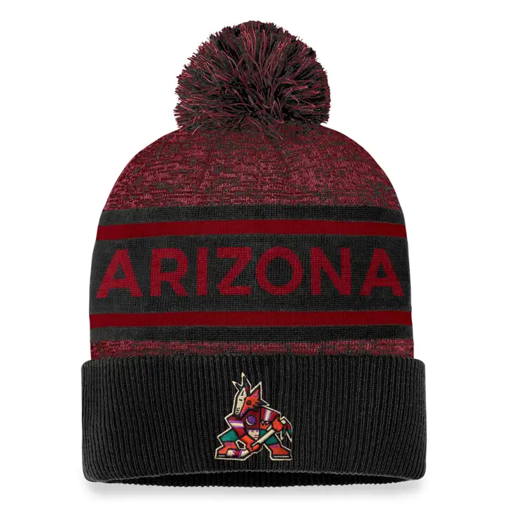 ARIZONA COYOTES 23 NHL AP Bonnet à pompon avec revers BLK