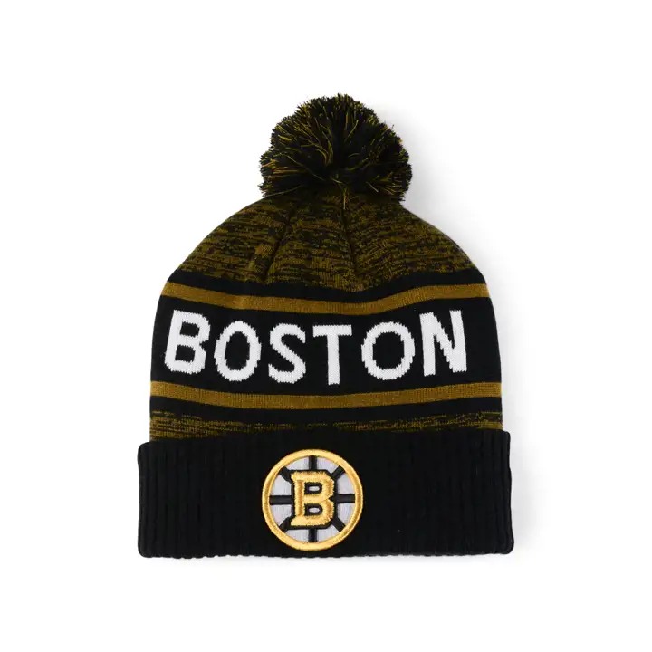 BONNET POMPON MANCHETTE NOIRE LNH AP BOSTON BRUINS 23