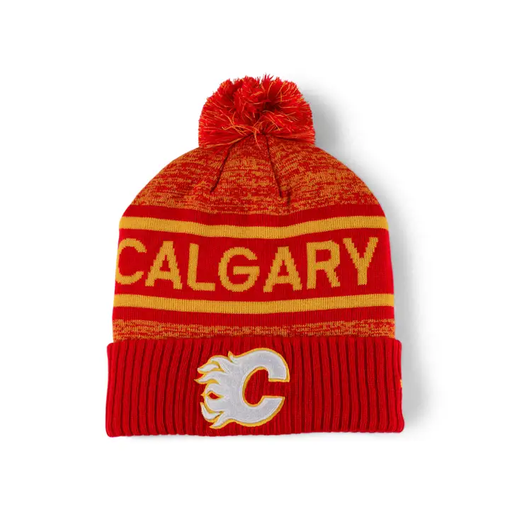 CALGARY FLAMES 23 NHL AP Cuffed Pom Knit RED