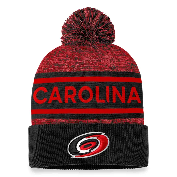 CAROLINA HURRICANES 23 NHL AP Bonnet à Pompon Manchette Noir