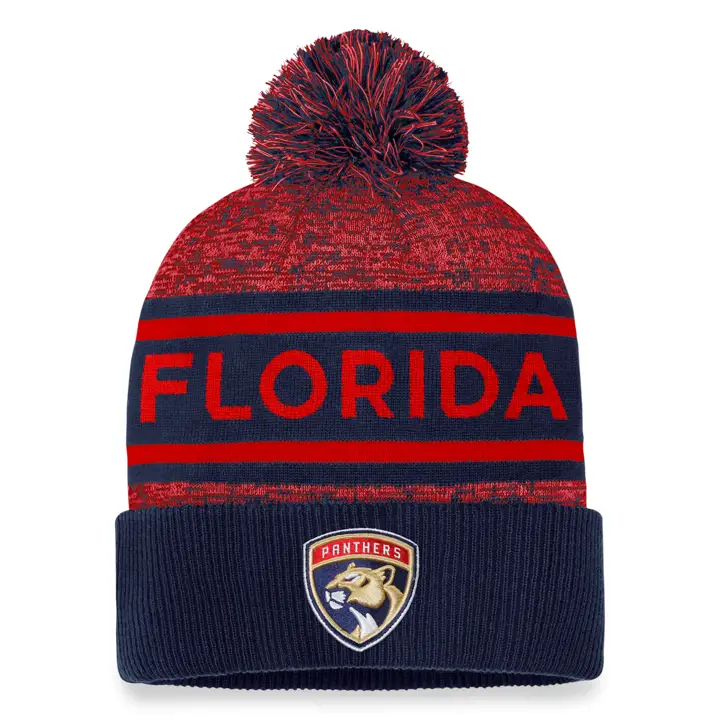 BONNET À POMPON EN TRICOT AVEC REVERS FLORIDA PANTHERS 23 NHL AP NOIR