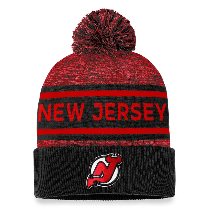 BONNET À POMPON EN MAILLE DEVILS DU NEW JERSEY 23 NHL AVEC REVERS NOIR