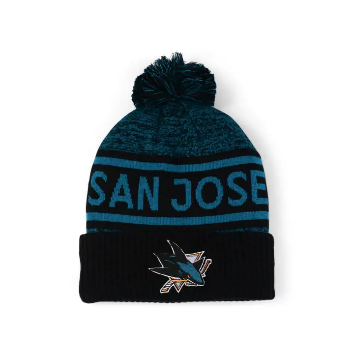 BONNET À POMPON AVEC REVERS DES SHARKS DE SAN JOSE 23 NHL NOIR