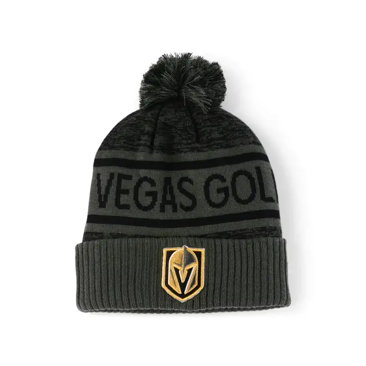 VEGAS GOLDEN KNIGHTS 23 NHL AP Bonnet à pompon avec revers DKGRY
