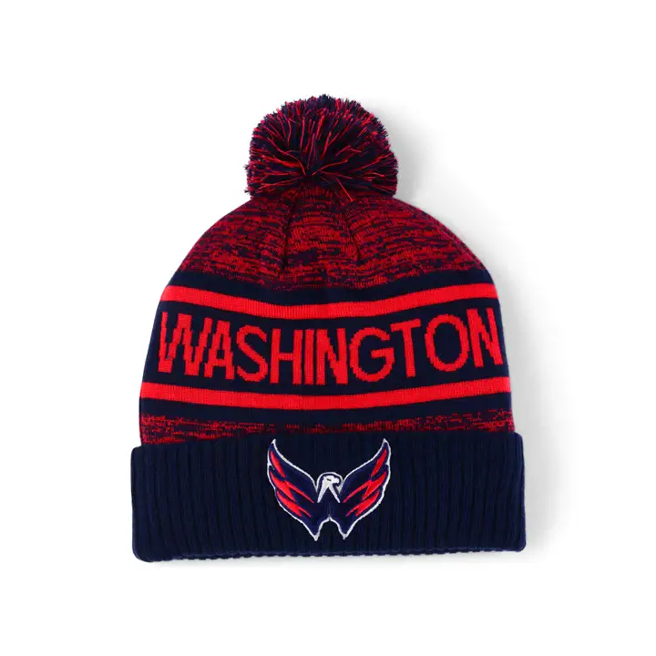 BONNET À POMPON EN TRICOT AVEC REVERS WASHINGTON CAPITALS 23 NHL BLEU MARINE