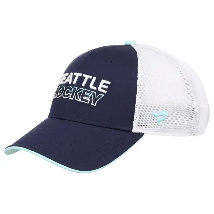 SEATTLE KRAKEN 23 LNH AP Casquette ajustée camionneur MARINE