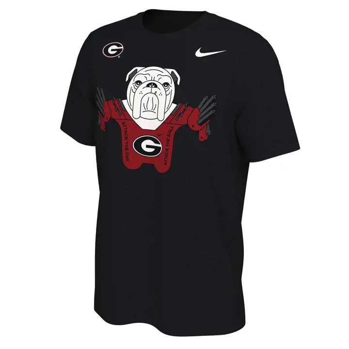 Georgia Bulldogs M NK TEE TRADITIONS QS BLK