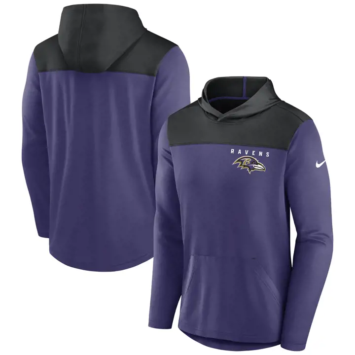 Sweat à capuche Baltimore Ravens NFL Athletic Lock Up 23 violet/noir