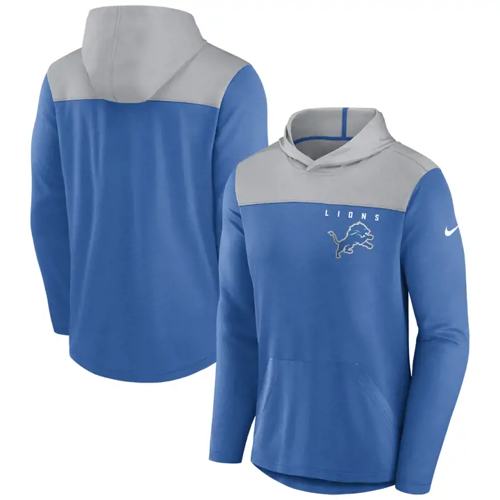 Hoodie sportif NFL Detroit Lions modèle "Lock Up" 23 bleu/gris