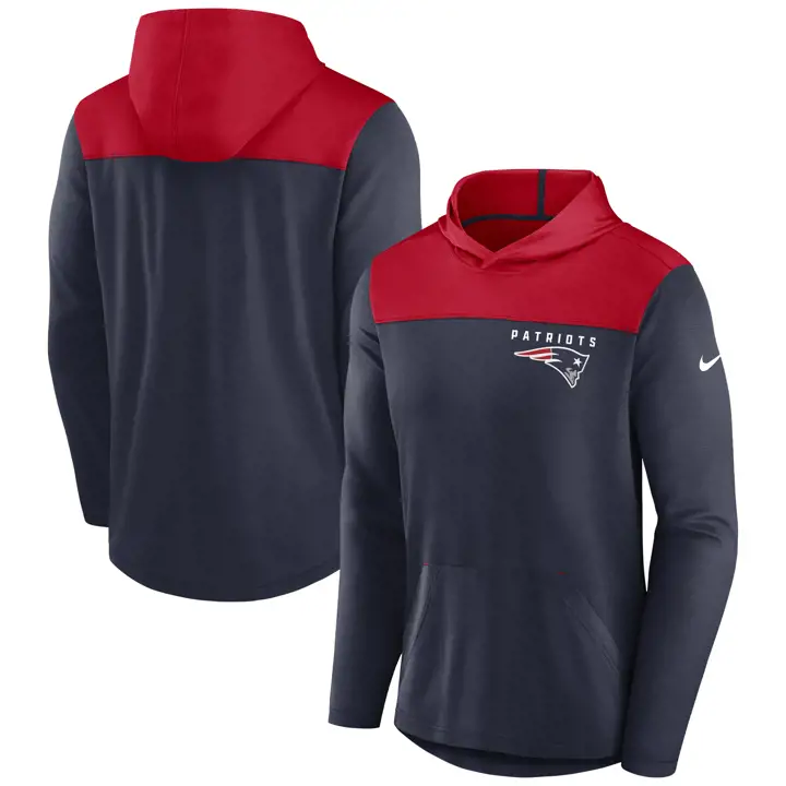 Sweat à capuche NFL New England Patriots Athletic Lock Up 23 marine/re