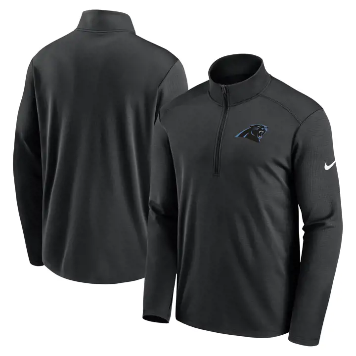 Carolina Panthers NFL Team Logo Pacer Half Zip 23 noir