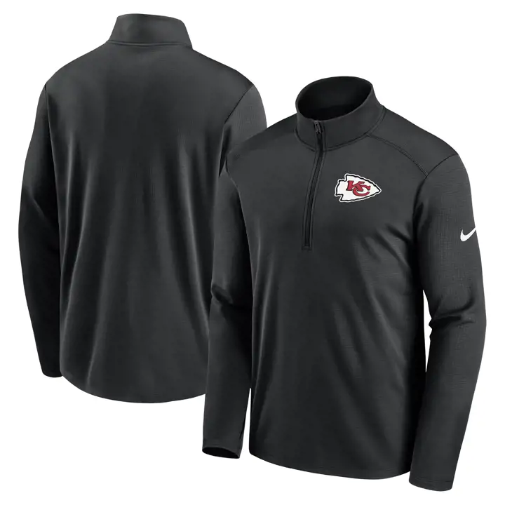 Kansas City Chiefs NFL Logo Pacer Demi-Zip 23 noir
