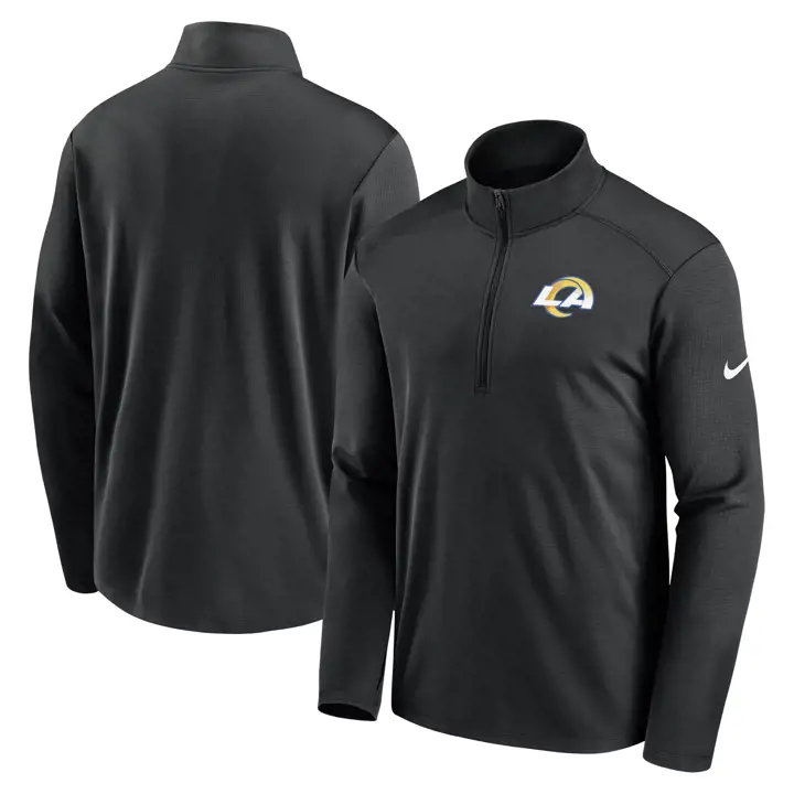 Los Angeles Rams NFL Team Logo Pacer Half Zip 23 noir