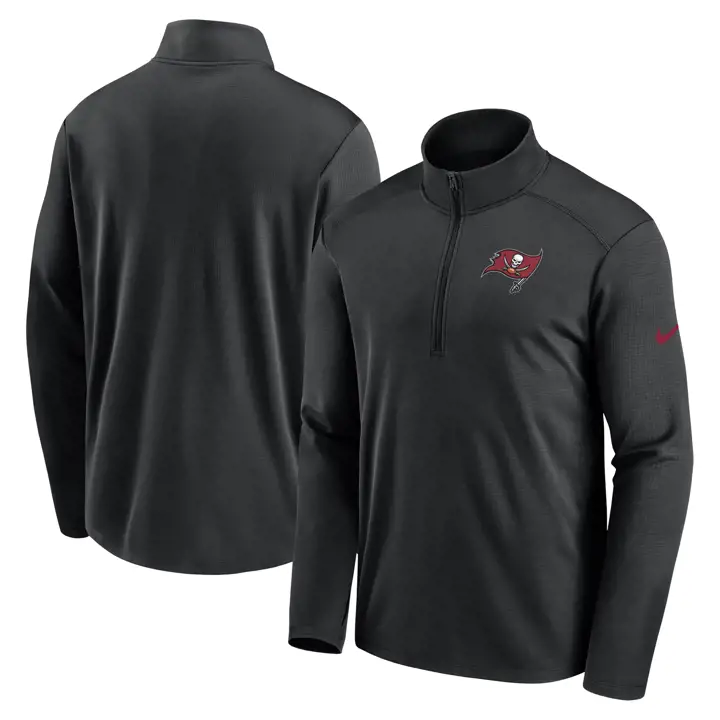 Tampa Bay Buccaneers NFL Team Logo Pacer Half Zip 23 blk