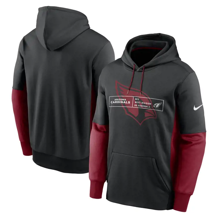 Sweat à capuche Arizona Cardinals NFL Therma Overlap 23 noir/rouge