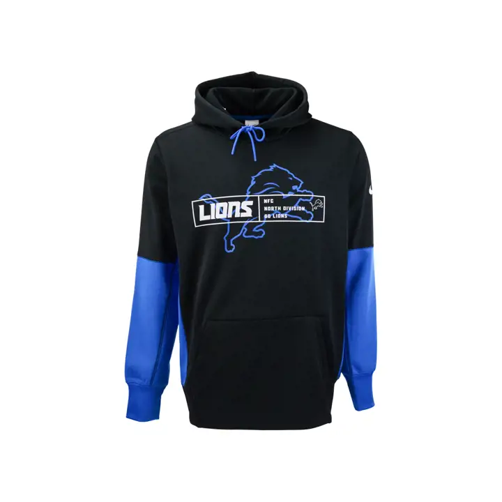 Sweat à capuche Detroit Lions NFL Therma Overlap 23 noir/bleu