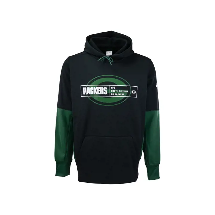 Green Bay Packers NFL Therma Overlap Hoodie 23 noir/vert