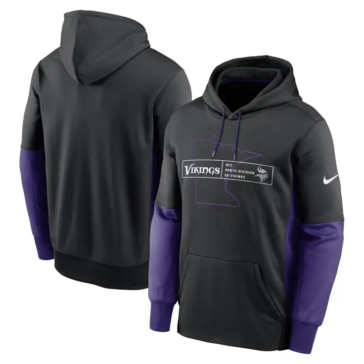 Sweat à Capuche NFL Therma Overlap Minnesota Vikings 23 noir/violet