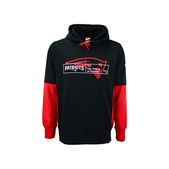 New England Patriots NFL Therma Overlap Hoodie 23 noir/rouge