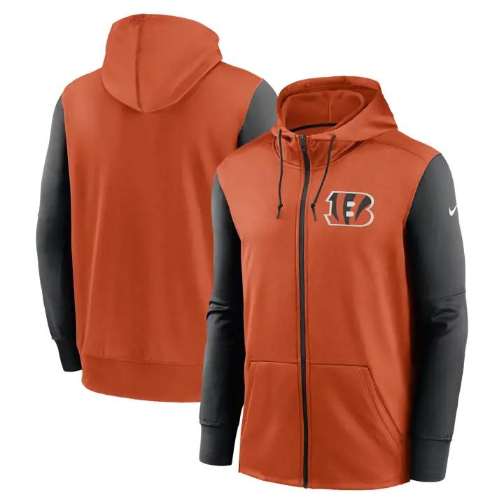 Cincinnati Bengals NFL Colorblock FZ Hoodie 23  org/blk