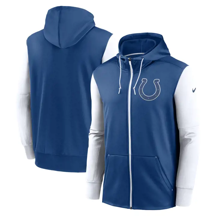 Sweat à capuche zippé NFL Colorblock Indianapolis Colts 23 bleu/blanc