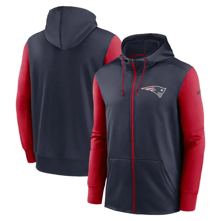 Sweat à capuche zippé NFL Colorblock New England Patriots 23 marine/rouge