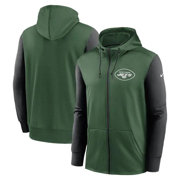 Sweat à capuche zippé NFL Colorblock New York Jets 23 vert/noir