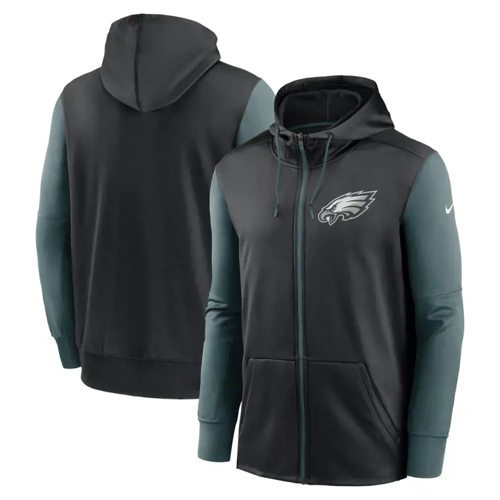 Sweat à capuche zippé Philadelphia Eagles NFL Colorblock 23 noir/bleu sarcelle
