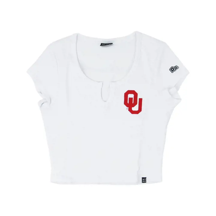 T-shirt Cali Hype & Vice NCAA pour femme Oklahoma Sooners - Blanc