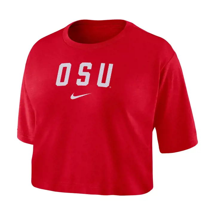 Haut court Ohio State Buckeyes Nike SS DriFit Logo rouge