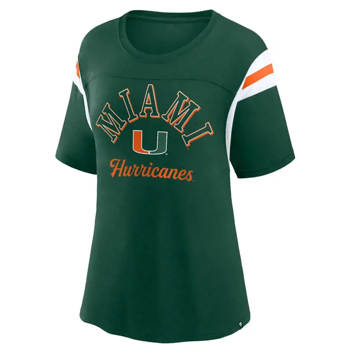 T-shirt rayé pour femme Miami Hurricanes NCAA Tailgate 23 GR