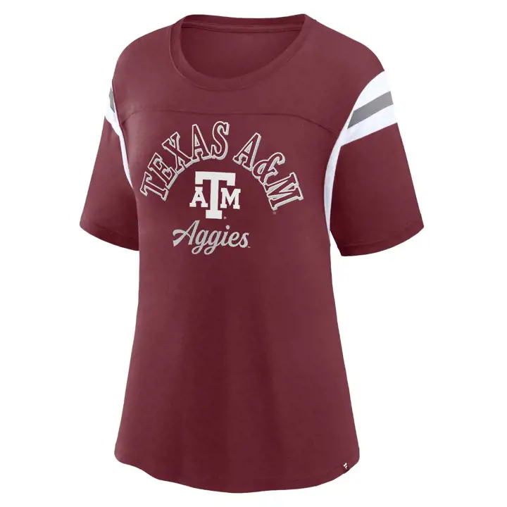 T-shirt de match rayé pour femme NCAA Texas A&M Aggies 23 MA