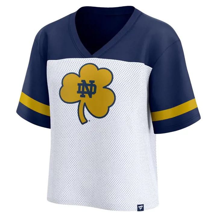 T-shirt en maille à grand logo Notre Dame Fighting Irish NCAA pour femme