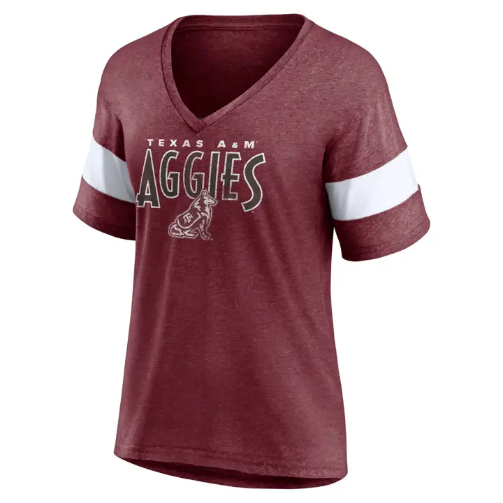 T-shirt à larges rayures pour femme Texas A&M Aggies NCAA 23 MAR
