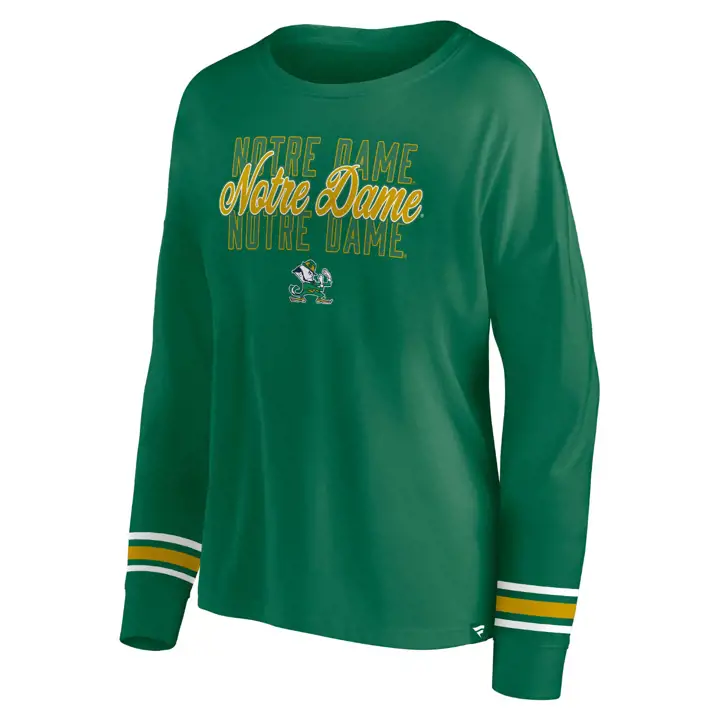T-shirt manches longues triple lettrage Notre Dame Fighting Irish NCAA Femme