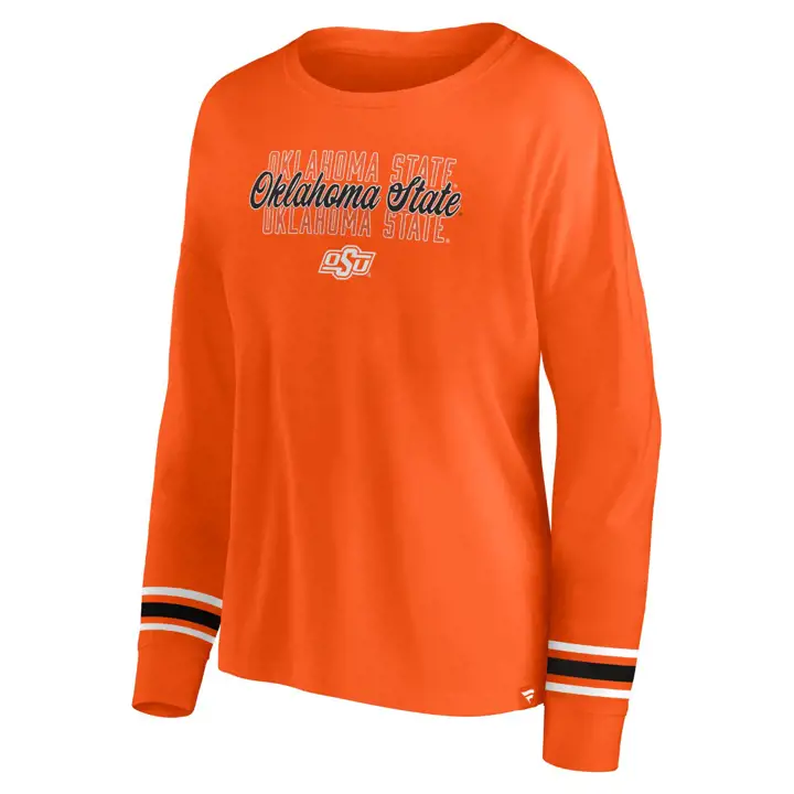 T-shirt manches longues triple script NCAA femme Oklahoma State Cowboys