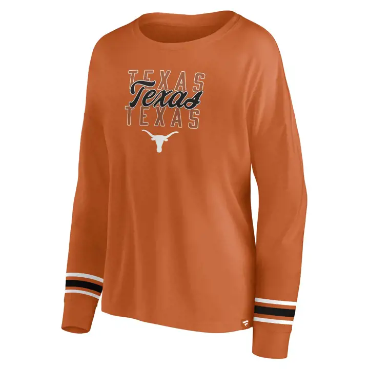 T-shirt à manches longues triple script NCAA femme Texas Longhorns 23 TEX