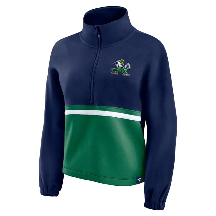 Haut de survêtement demi-zip femme Notre Dame Fighting Irish NCAA Colorblock 23