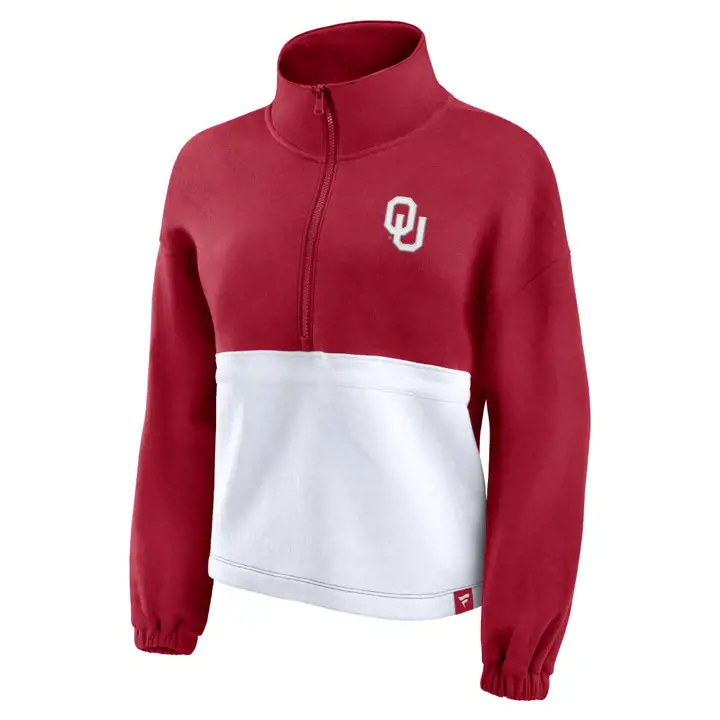 Veste zippée 1/2 Colorblock pour femme Oklahoma Sooners NCAA 23 CRIM