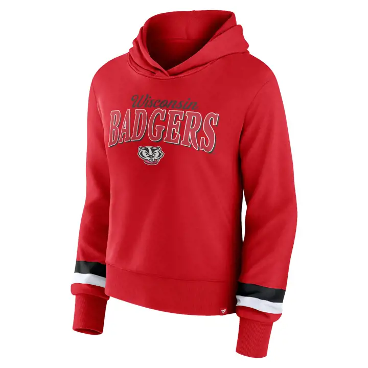 Sweat à capuche Femme Wisconsin Badgers NCAA Badge Bridge 23 ROUGE