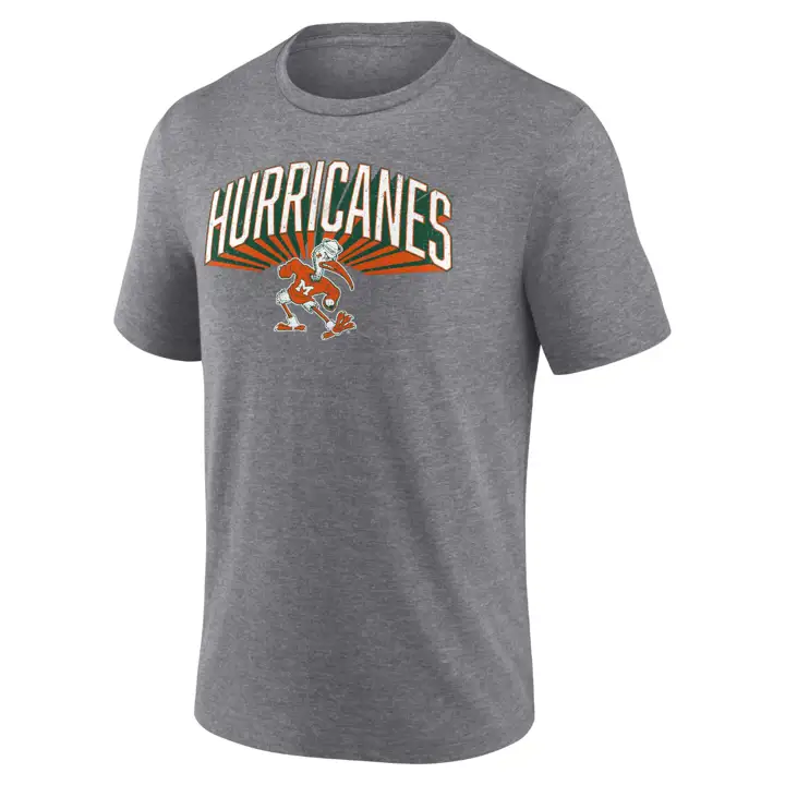 T-shirt Triblend 3D Burst NCAA Miami Hurricanes 23 GRIS