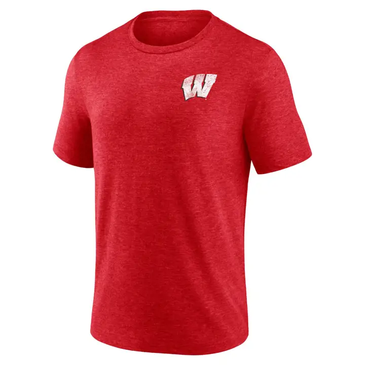 T-shirt Triblend Wisconsin Badgers NCAA Old School Bold 23 R