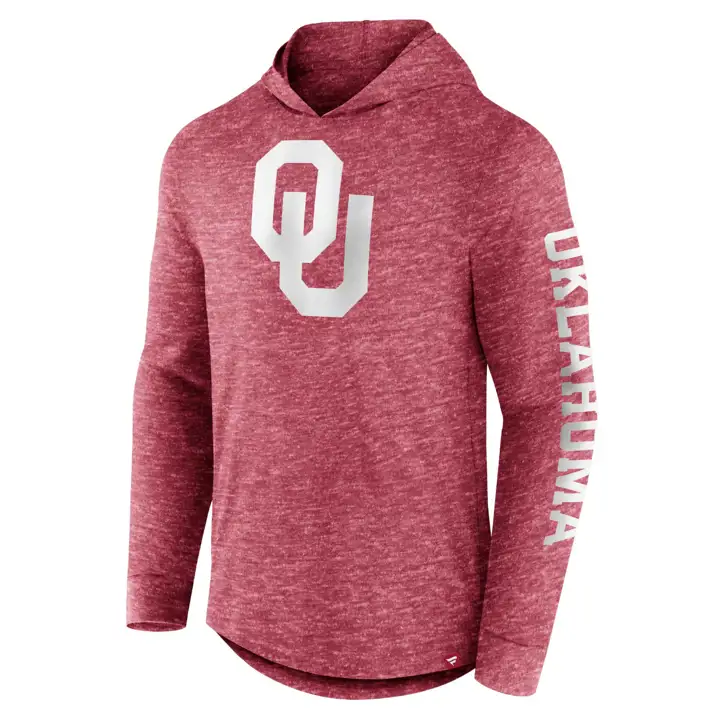 T-shirt à capuche manches longues NCAA First Play Oklahoma Sooners 23 ROUGE VIF