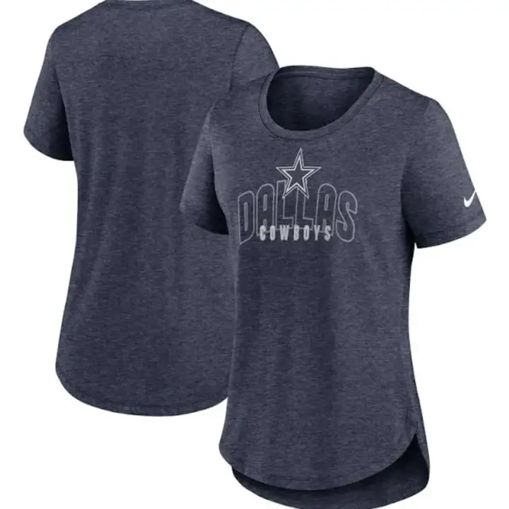 T-shirt Femme Triblend NFL Dallas Cowboys 23 BLEU MARINE