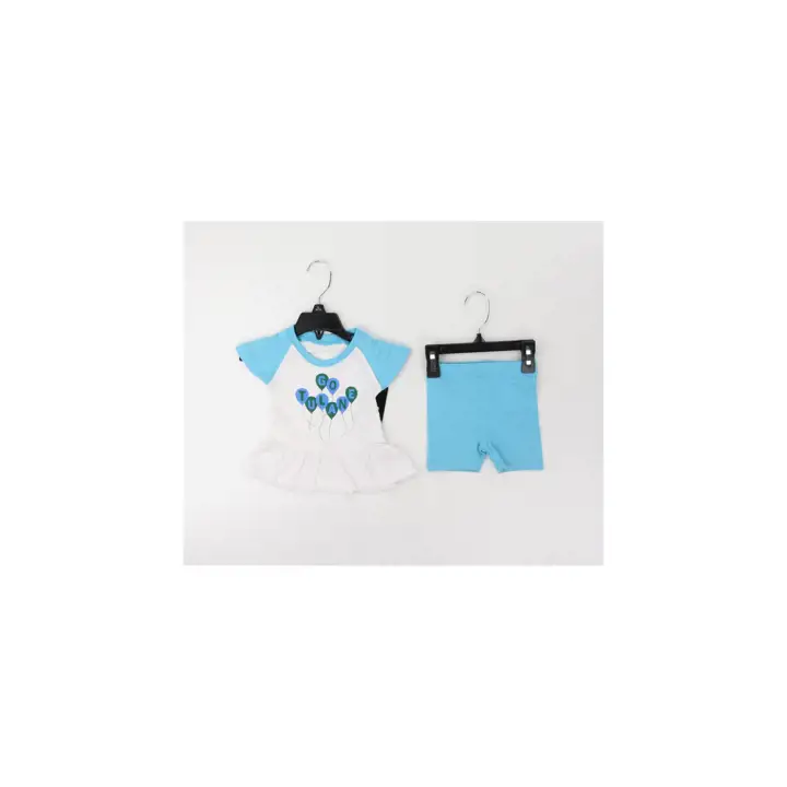Tulane Green Wave Infant Girls SS Ruffle Top w/ Short lbl Ne