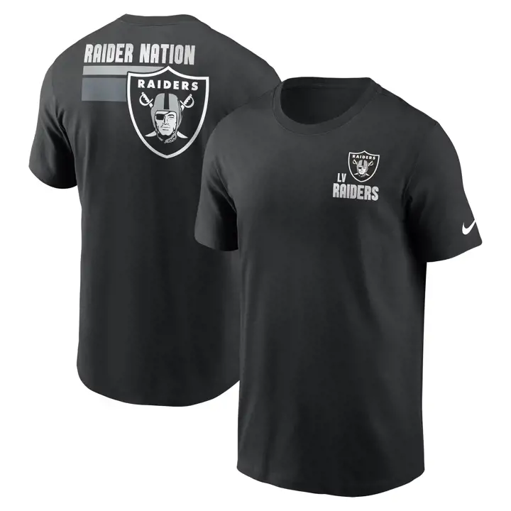 T-shirt logo et slogan de l'équipe NFL des Las Vegas Raiders 23 NOIR
